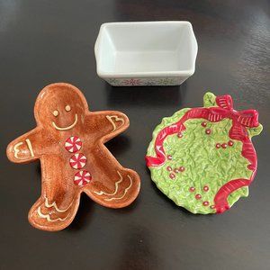 3 Christmas Decorative Dishes